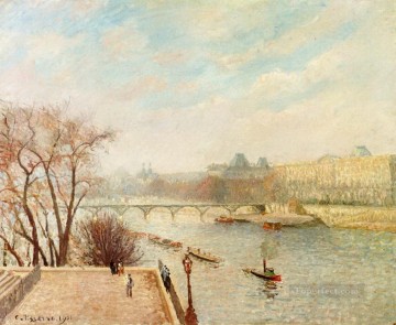  Morning Oil Painting - the louvre winter sunlight morning 2nd version 1901 Camille Pissarro